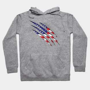 Claw scratch American Flag Hoodie